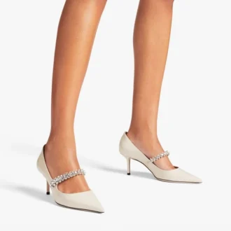 Bing Pump 65 Linnen lakschoenen met kristallen
