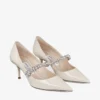 Bing Pump 65 Linnen lakschoenen met kristallen