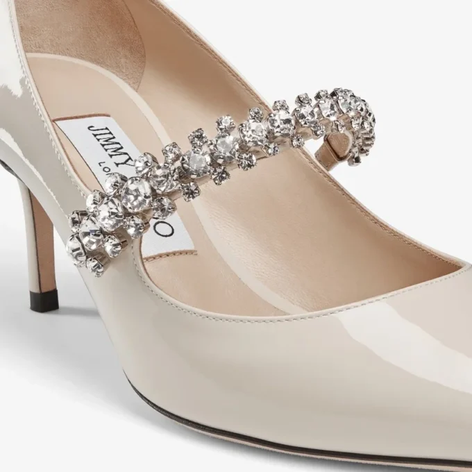 Bing Pump 65 Linnen lakschoenen met kristallen