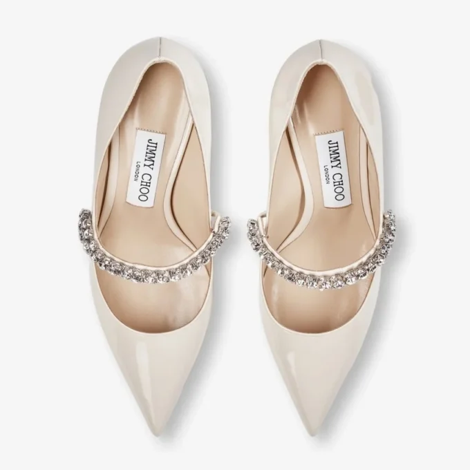 Bing Pump 65 Linnen lakschoenen met kristallen