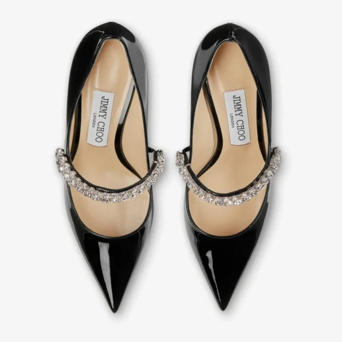 Bing Pump 65 Zwarte lakleren pumps met kristallen Bing Pump 65 Zwarte lakleren pumps met kristallen