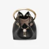 Bon Bon Biker leren zwarte tas met parelsluiting Bon Bon Biker leren zwarte tas met parelsluiting