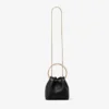 Bon Bon Biker leren zwarte tas met parelsluiting Bon Bon Biker leren zwarte tas met parelsluiting