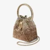 Bon Bon bronzen satijnen handtas met dégradé-kristallen Bon Bon bronzen satijnen handtas met dégradé-kristallen