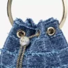 Bon Bon bucket bag van denim met kruispatroon Bon Bon bucket bag van denim met kruispatroon