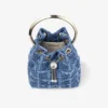 Bon Bon bucket bag van denim met kruispatroon Bon Bon bucket bag van denim met kruispatroon