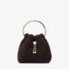 Bon Bon chocoladekleurige bucket bag met metalen handvat Bon Bon chocoladekleurige bucket bag met metalen handvat