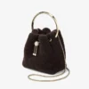 Bon Bon chocoladekleurige bucket bag met metalen handvat Bon Bon chocoladekleurige bucket bag met metalen handvat
