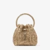 Bon Bon gouden metallic nappa handtas met kristallen borduursel Bon Bon gouden metallic nappa handtas met kristallen borduursel