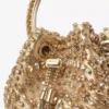 Bon Bon gouden metallic nappa handtas met kristallen borduursel Bon Bon gouden metallic nappa handtas met kristallen borduursel