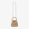 Bon Bon gouden metallic nappa handtas met kristallen borduursel Bon Bon gouden metallic nappa handtas met kristallen borduursel