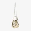 Bon Bon gouden spiegelstof mini-tas met metalen handvat Bon Bon gouden spiegelstof mini-tas met metalen handvat