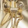 Bon Bon gouden spiegelstof mini-tas met metalen handvat Bon Bon gouden spiegelstof mini-tas met metalen handvat