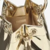 Bon Bon gouden spiegelstof mini-tas met metalen handvat Bon Bon gouden spiegelstof mini-tas met metalen handvat