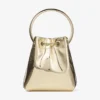 Bon Bon gouden spiegelstof mini-tas met metalen handvat Bon Bon gouden spiegelstof mini-tas met metalen handvat
