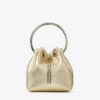 Bon Bon goudkleurige metallic nappa tas met metalen handvat Bon Bon goudkleurige metallic nappa tas met metalen handvat