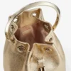 Bon Bon goudkleurige metallic nappa tas met metalen handvat Bon Bon goudkleurige metallic nappa tas met metalen handvat