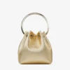 Bon Bon goudkleurige metallic nappa tas met metalen handvat Bon Bon goudkleurige metallic nappa tas met metalen handvat