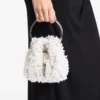 Bon Bon ivoorkleurige satijnen bucket bag met bloembladborduursel Bon Bon ivoorkleurige satijnen bucket bag met bloembladborduursel