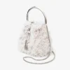Bon Bon ivoorkleurige satijnen bucket bag met bloembladborduursel Bon Bon ivoorkleurige satijnen bucket bag met bloembladborduursel