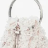 Bon Bon ivoorkleurige satijnen bucket bag met bloembladborduursel Bon Bon ivoorkleurige satijnen bucket bag met bloembladborduursel