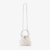 Bon Bon ivoorkleurige satijnen bucket bag met bloembladborduursel Bon Bon ivoorkleurige satijnen bucket bag met bloembladborduursel