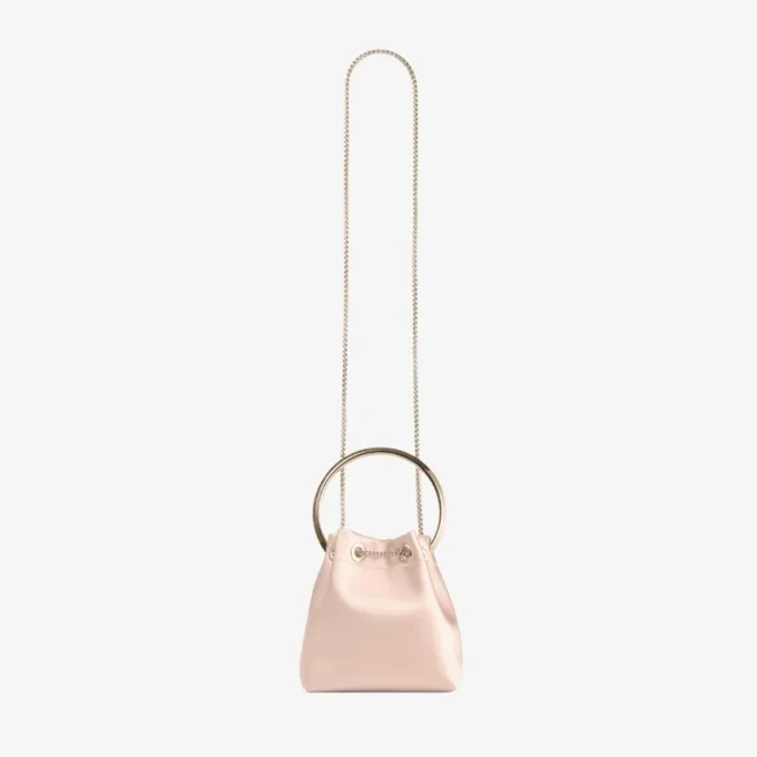 Bon Bon Macaron satijnen tas met metalen handvat Bon Bon Macaron satijnen tas met metalen handvat