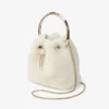 Bon Bon natuurlijke bucket bag met metalen handvat