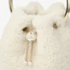 Bon Bon natuurlijke bucket bag met metalen handvat