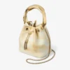 Bon Bon natuurlijke mix tie-dye leren bucket bag met gebeeldhouwde handgreep Bon Bon natuurlijke mix tie-dye leren bucket bag met gebeeldhouwde handgreep