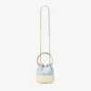 Bon Bon Riviera Blue Mix gespikkeld canvas en rieten bucket bag Bon Bon Riviera Blue Mix gespikkeld canvas en rieten bucket bag