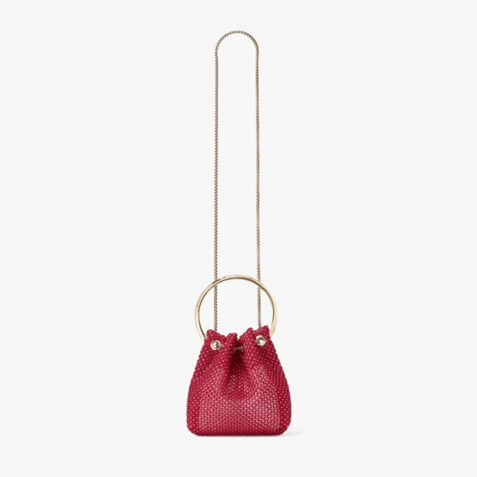 Bon Bon rode kristallen mesh satijnen handtas Bon Bon rode kristallen mesh satijnen handtas