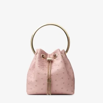 Bon Bon Rose-tas van struisvogelleer
