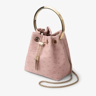 Bon Bon Rose-tas van struisvogelleer