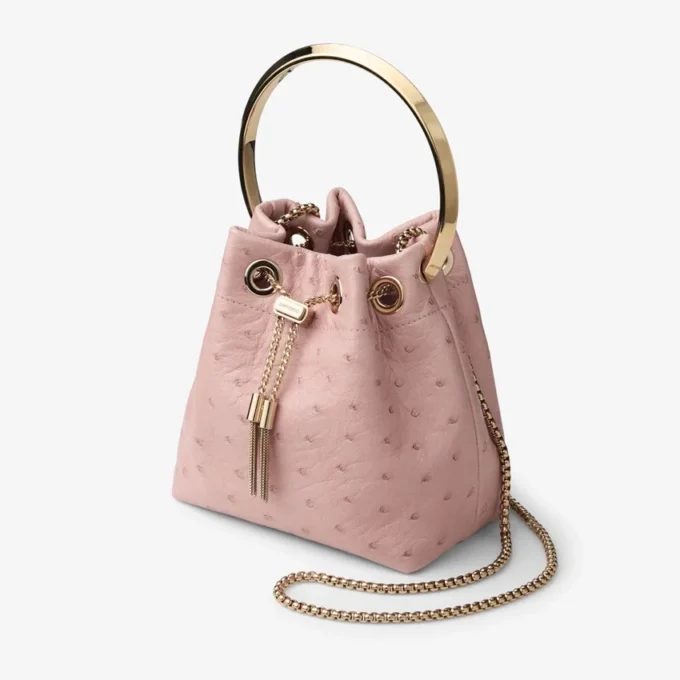 Bon Bon Rose-tas van struisvogelleer Bon Bon Rose-tas van struisvogelleer