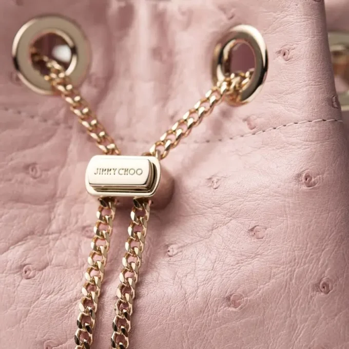 Bon Bon Rose-tas van struisvogelleer Bon Bon Rose-tas van struisvogelleer