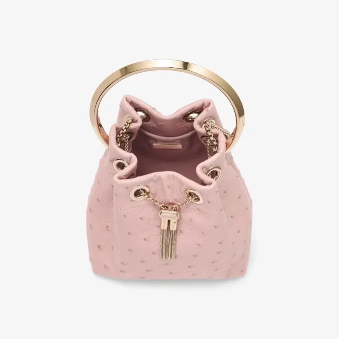 Bon Bon Rose-tas van struisvogelleer Bon Bon Rose-tas van struisvogelleer