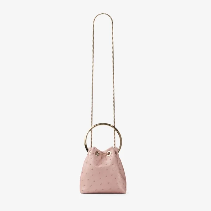 Bon Bon Rose-tas van struisvogelleer Bon Bon Rose-tas van struisvogelleer