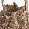 Bon Bon Tan metallic kristallen mesh handtas met kristallen handvat Bon Bon Tan metallic kristallen mesh handtas met kristallen handvat