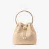 Bon Bon tas van natuurlijk raffia met parelsluiting Bon Bon tas van natuurlijk raffia met parelsluiting