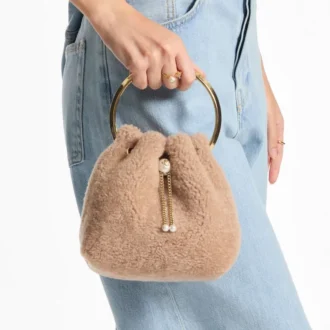 Bon Bon Toffee-bucketbag met metalen handvat