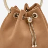 Bon Bon Toffee suède tas met metalen bolvormige sluiting