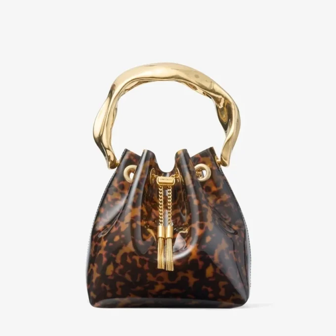 Bon Bon transparante schildpadkleurige bucket bag met gebeeldhouwd handvat Bon Bon transparante schildpadkleurige bucket bag met gebeeldhouwd handvat