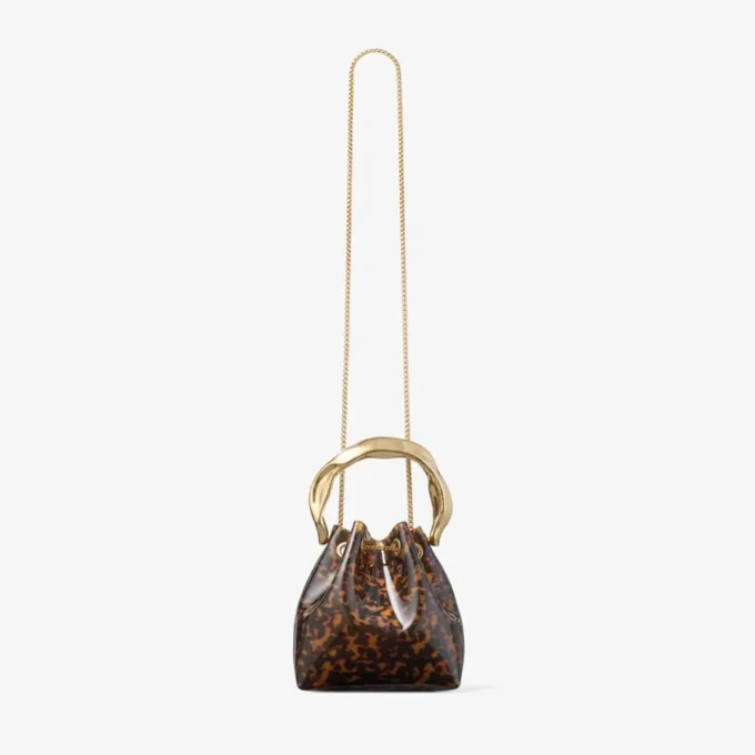 Bon Bon transparante schildpadkleurige bucket bag met gebeeldhouwd handvat Bon Bon transparante schildpadkleurige bucket bag met gebeeldhouwd handvat