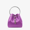 Bon Bon Violet Orchid satijnen handtas met metalen armband