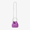 Bon Bon Violet Orchid satijnen handtas met metalen armband