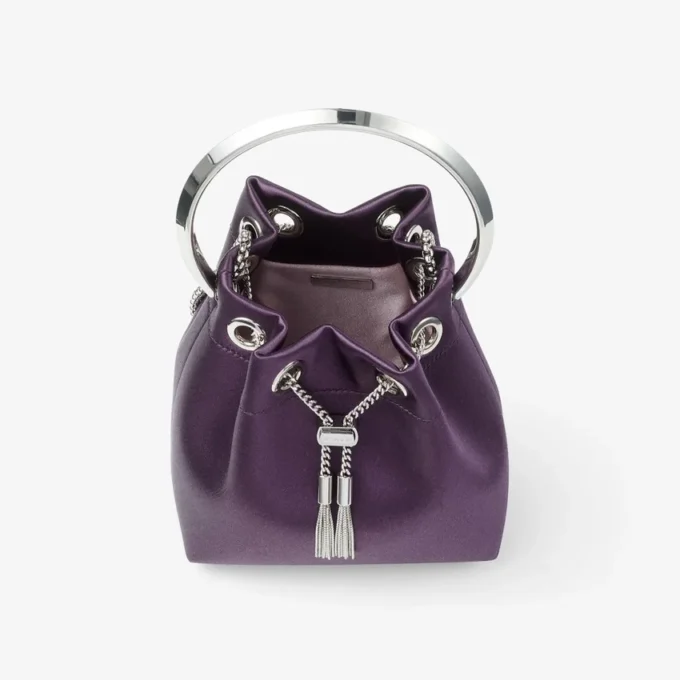 Bon Bon Winter Bloom satijnen handtas met metalen armband Bon Bon Winter Bloom satijnen handtas met metalen armband