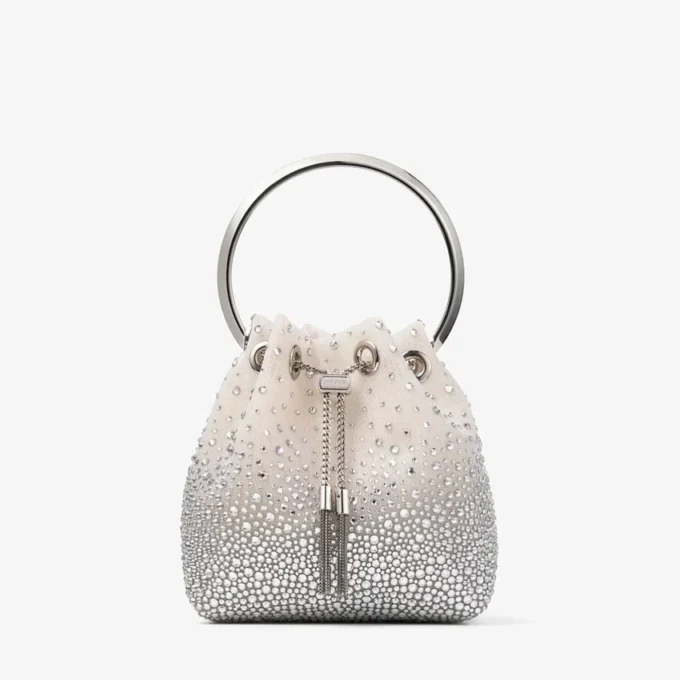 Bon Bon witte kristallen mesh handtas