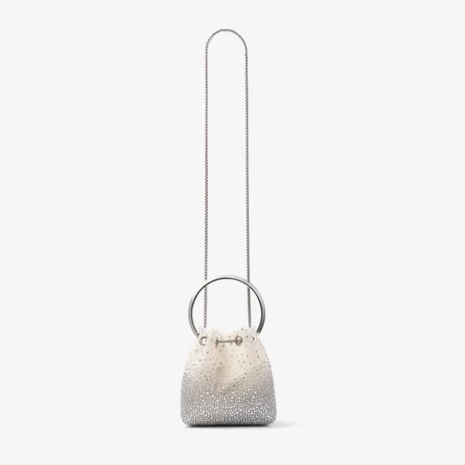 Bon Bon witte kristallen mesh handtas