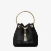 Bon Bon zwarte mesh bucket bag